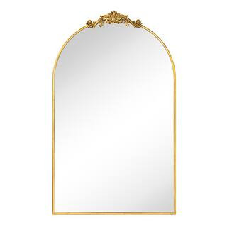 EGHOME LUNA 30 in. W x 48 in. H Arched Metal Framed Orante Mirror Wall Mounted Or Leaning Bathroo... | The Home Depot