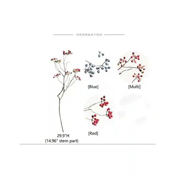RusticReach Mini Fruit Berry Stem 30" Tall - Red - [B]-Three Stems | Bed Bath & Beyond