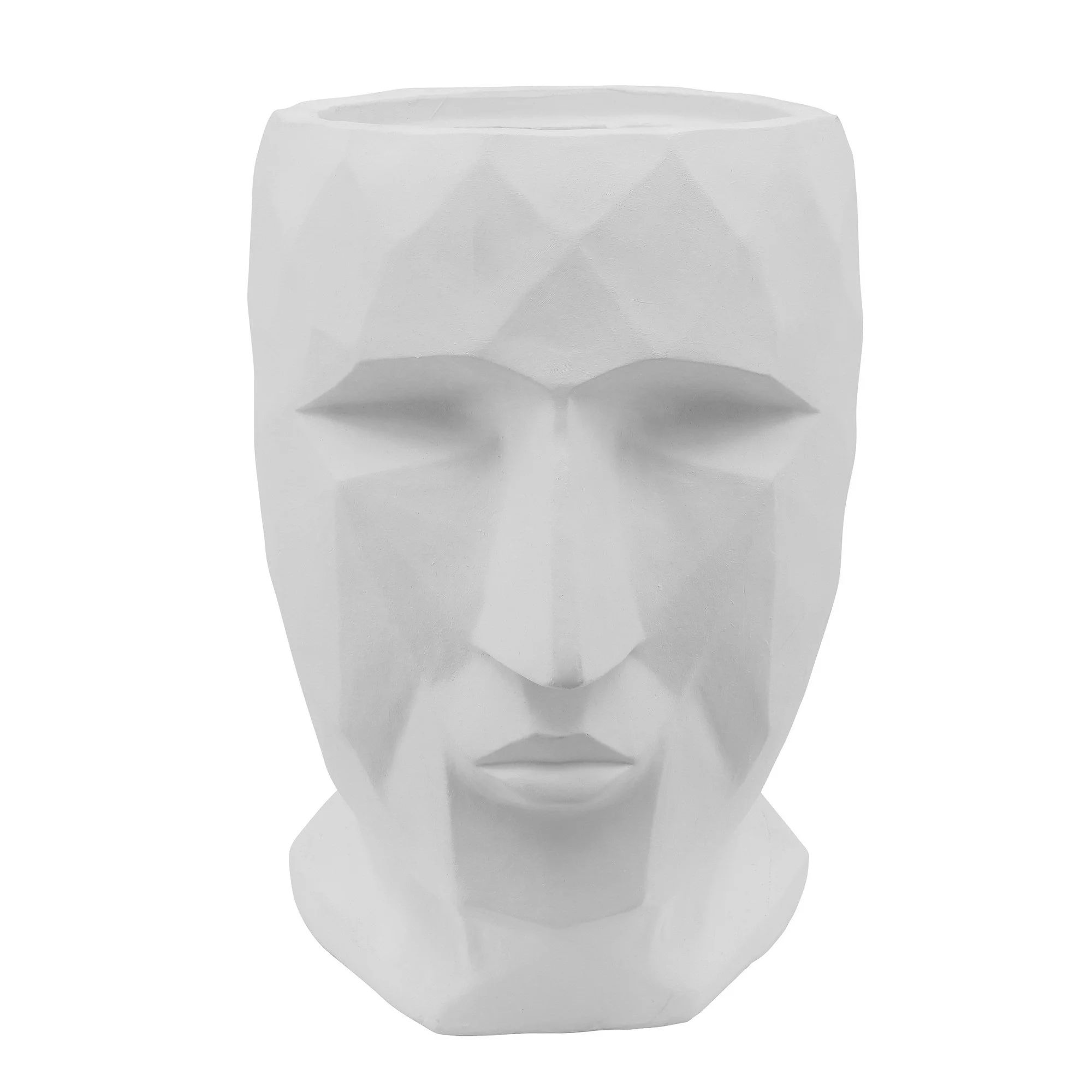 Benjara BM238184 Resin Human Face Planter with Faceted Sides&#44; White | Walmart (US)
