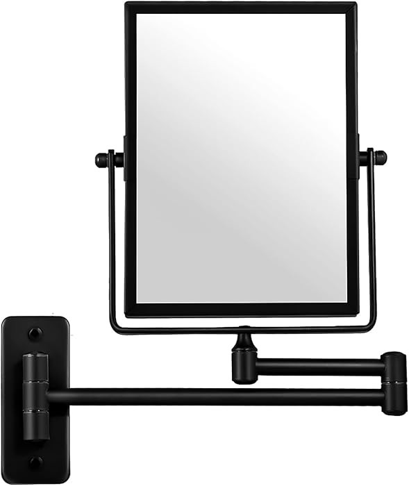 QiMH 3X Magnified Wall Mounted Mirror, Rectangular 8x6 Inch with Extendable Arm | Double-Sided Sw... | Amazon (US)