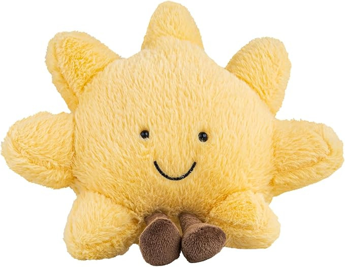 Cute Sun Plush Toy, Smiling Fun Filled Sun Pillow, 12" Yellow Sunshine Stuffed Animal, Sunshine A... | Amazon (US)