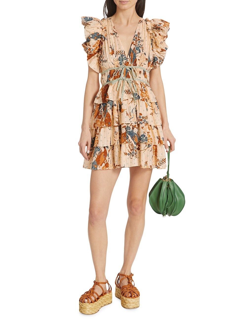 Marni Floral Ruffled Minidress | Saks Fifth Avenue