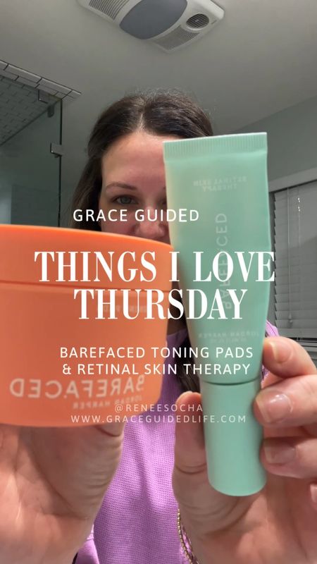 Barefaced toning pads & retinal therapy 
Skincare products 
Skincare routinee

#LTKbeauty