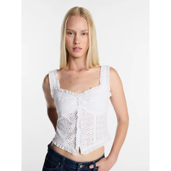 Kacey Lee Women's Eyelet Top, Sizes XS-XXL | Walmart (US)