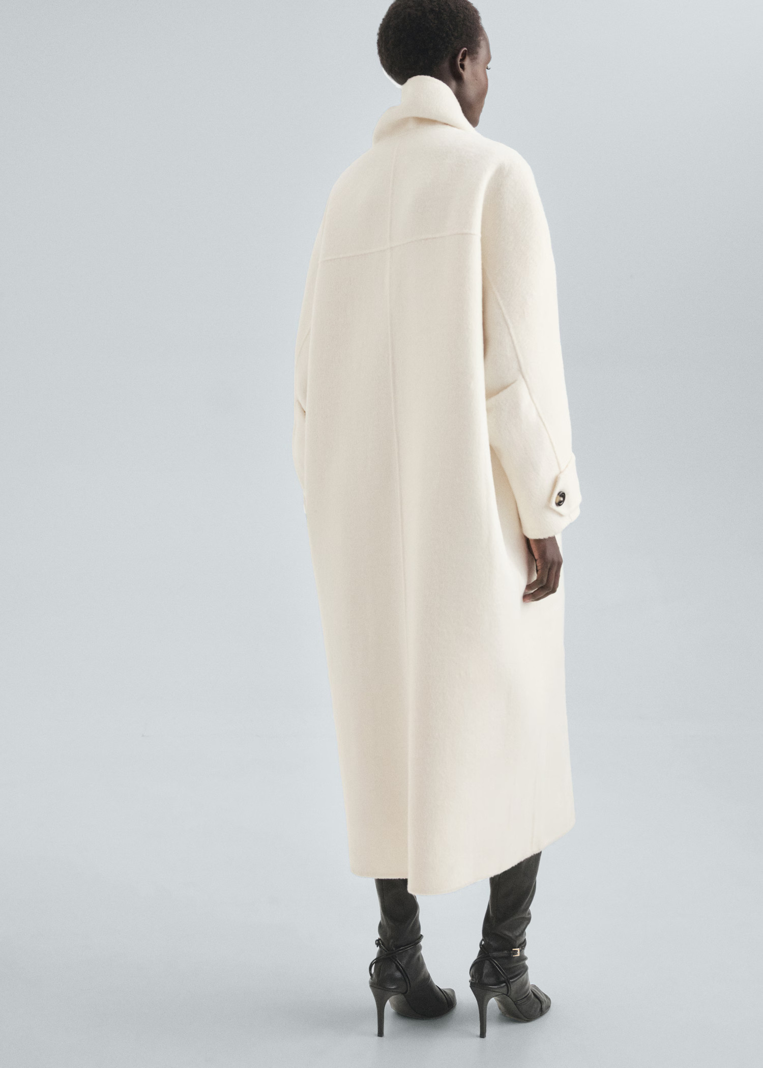 Wool funnel neck coat - Women | MANGO United Kingdom | MANGO (UK)