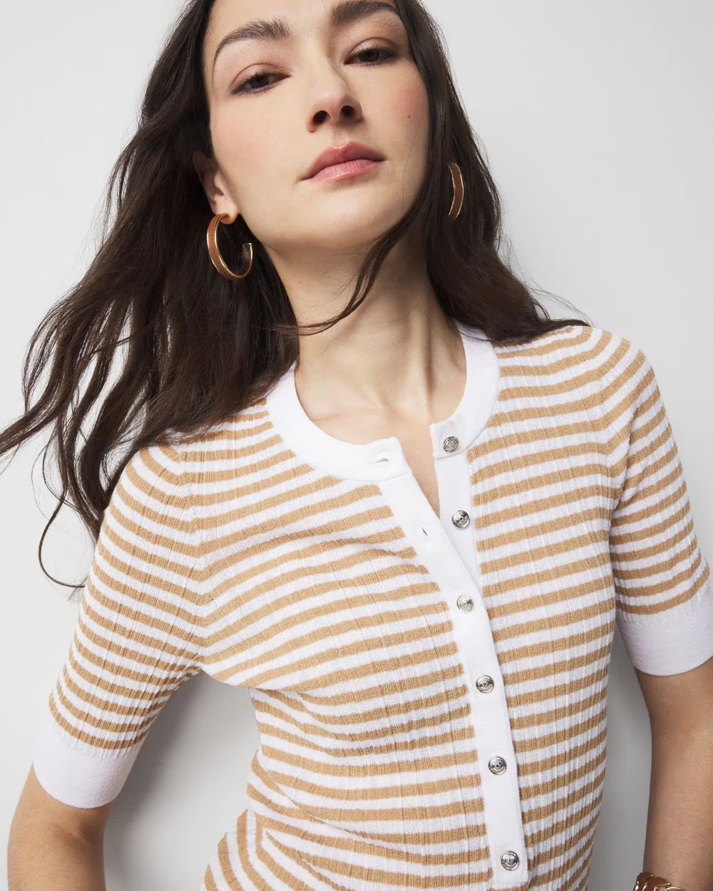 Elbow-Sleeve Henley Sweater | White House Black Market