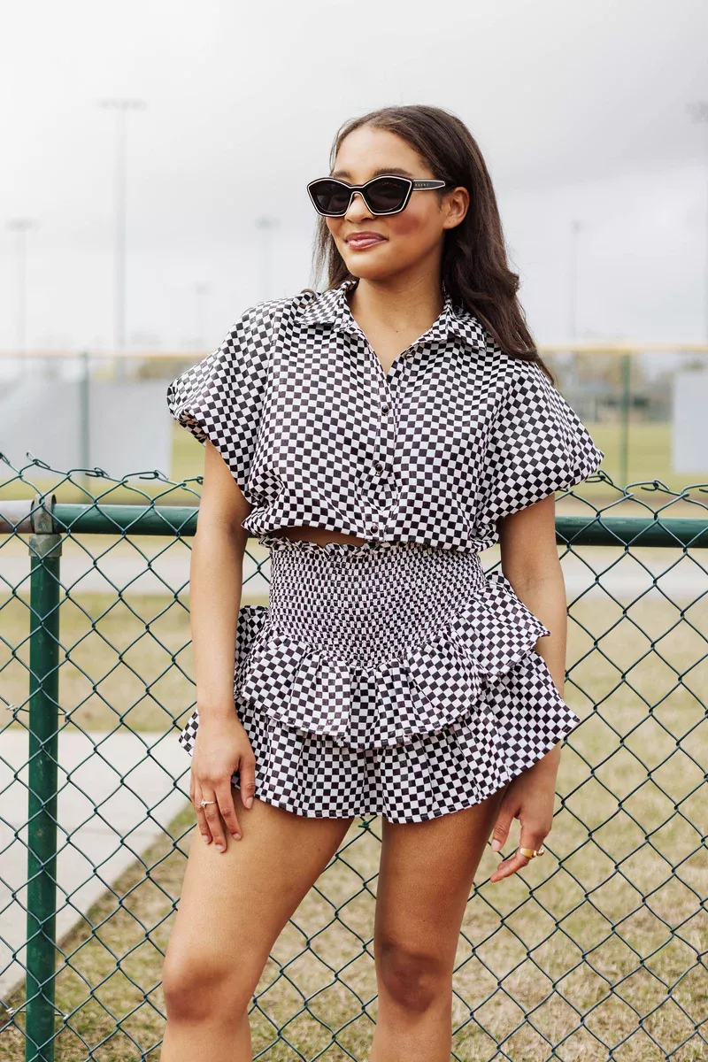 Black & White Checkered Smocked … curated on LTK