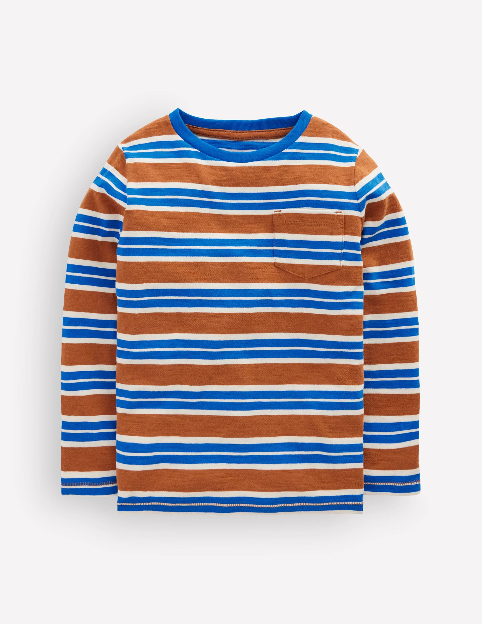 Everyday Long Sleeve T-Shirt-Glacier Blue / Russet | Boden (US)