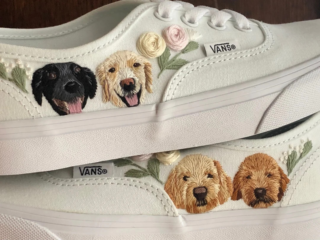 Made to Order-embroider Your Pet/dog/cat on Vans/keds/converse-hand Embroidered Pet-bridal/weddin... | Etsy (US)