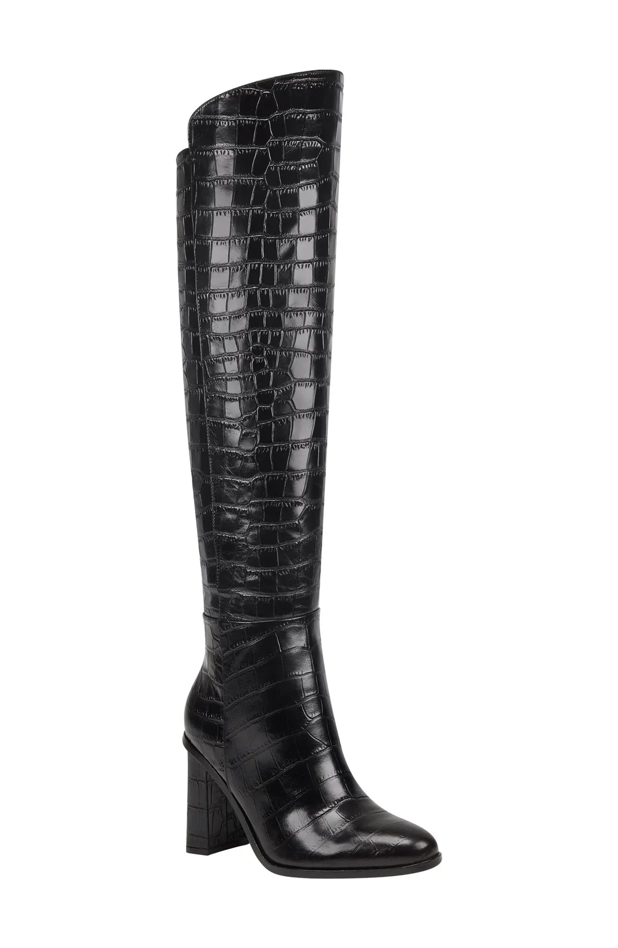 Marc Fisher LTD | Mlunella Croc Embossed Knee High Boot | Nordstrom Rack | Nordstrom Rack