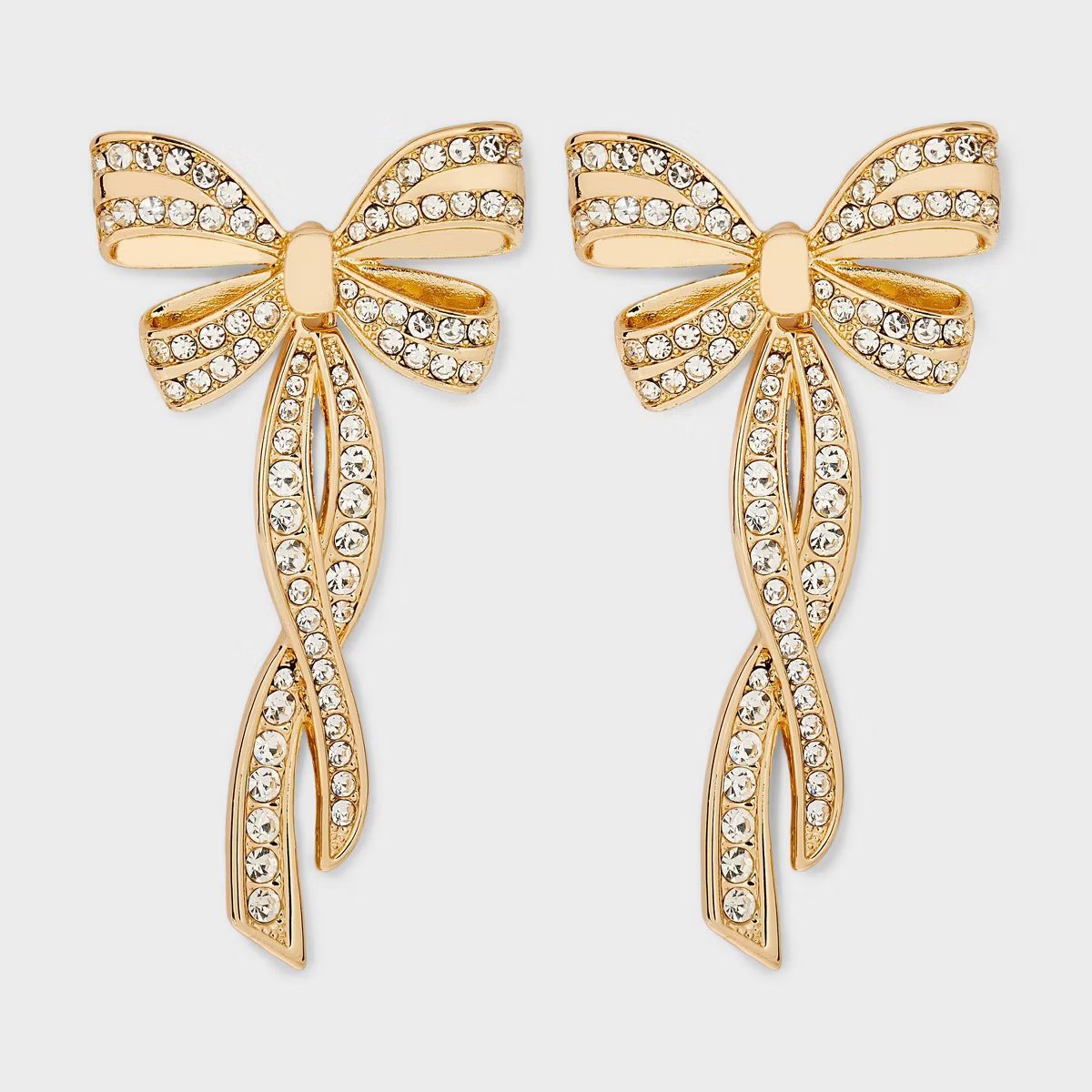 SUGARFIX by BaubleBar Crystal Bow Statement Earrings - Gold | Target