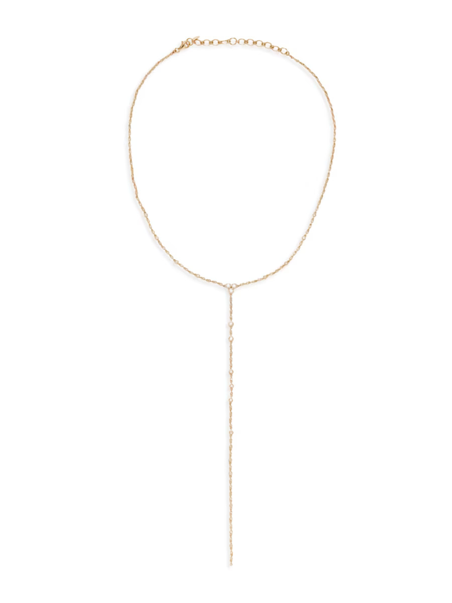 18K Yellow Gold & 1.8 TCW Diamond Lariat Necklace | Saks Fifth Avenue
