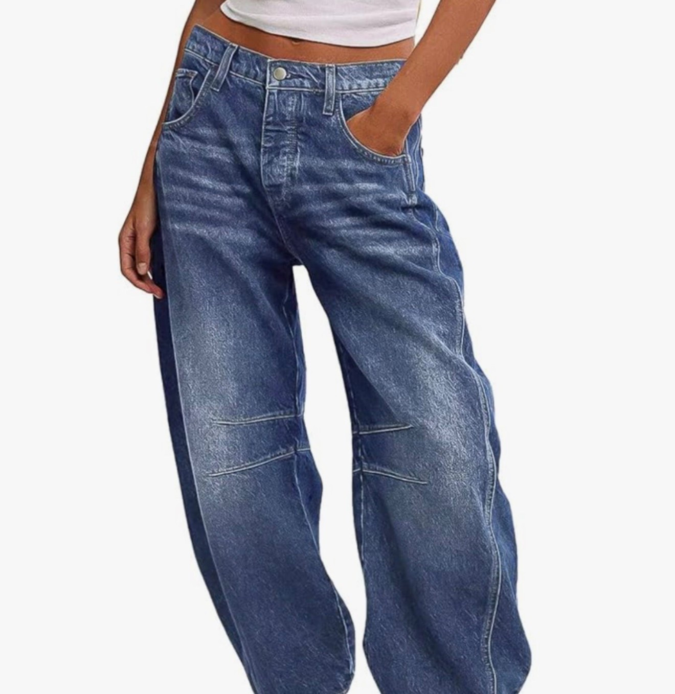 Flamingals Barrel Leg Jeans for Women Mid Waist Casual Baggy Boyfriend Stitch Detail Denim Jeans

#LTKgrwm #LTKootd #LTKU
