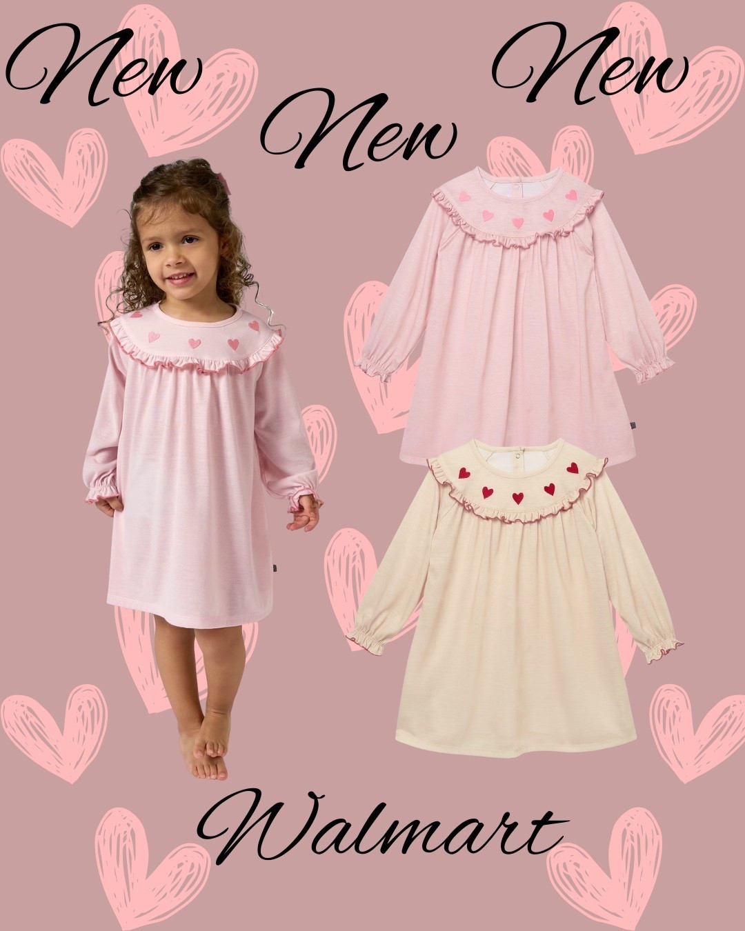 How cute are these Valentine sleep dresses 💕(nightgrown) 
Perfect for school, parties, or family photos — comfy, sweet, and budget-friendly.
#WalmartKids #GirlsFashion #ValentinesOutfits #KidsStyle #AffordableFashion #MomApproved #WalmartFinds


#LTKBaby #LTKKids #LTKHoliday