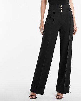 Super High Waisted Novelty Button Trouser Pant | Express