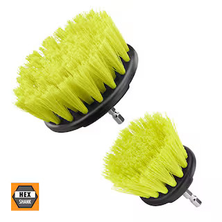 Medium Bristle Brush Cleaning Accessory Kit  (2-Piece) with Hex Shank Compatibility | The Home Depot