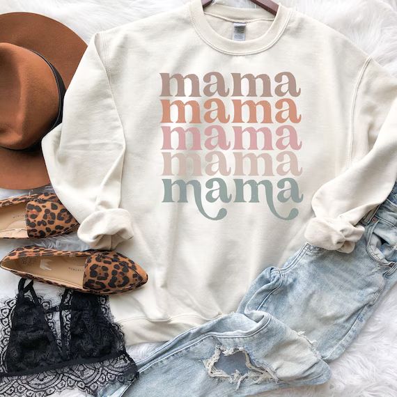Retro Mama Row Sweatshirt, Mama Hoodie, Mama Sweatshirt, Retro Mama Hoodie, Retro Mom Sweatshirt,... | Etsy (US)