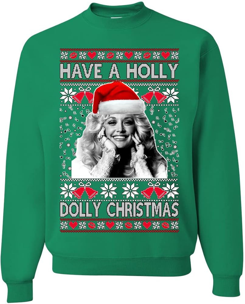 Shark & Hammer Have a Holly Dolly Christmas Ugly Christmas Sweater Unisex Crewneck Sweatshirt | Amazon (US)