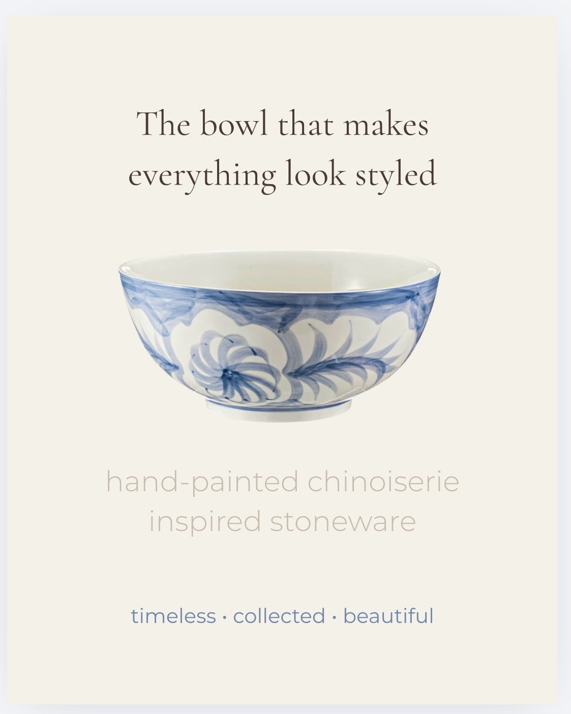 There’s just something about blue + white decor that instantly makes a home feel collected, timeless, and beautifully styled ✨

I found this oversized hand-painted chinoiserie inspired bowl and immediately started thinking of all the ways I’d use it:
🌸 hydrangea centerpiece
🍋 summer lemons on the island
🕯 coffee table styling
🎄 holiday arrangements
🐚 coastal decor moments

It’s one of those pieces that looks like it came from a little boutique interiors shop instead of Amazon 👀

The best decor pieces are the ones you can move around your house season after season and they still somehow work perfectly every time.

Okay but what would YOU style in this first?  #amazonhomefinds #chinoiseriechic #blueandwhitedecor #homedecorfinds #interiorstyling

#LTKHome #LTKdayinmylife #LTKSaleAlert