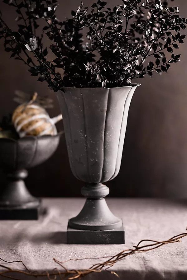 Antiqued Metal Urn Vase | Terrain