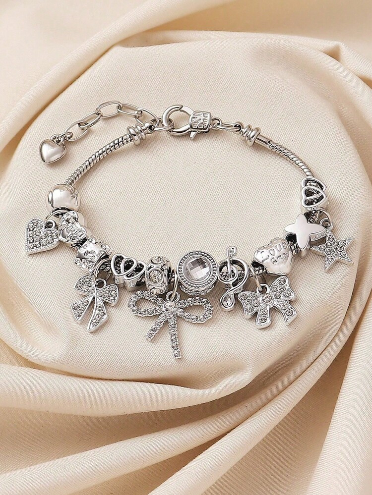 1pc Luxurious Elegant DIY Handmade Beaded, Rhinestone, Butterfly, Star, Musical Note Adjustable & Detachable Bracelet For Women - Suitable For Gifts, Bar, Nightclub, Travel, Party, Casual Wear | SHEIN