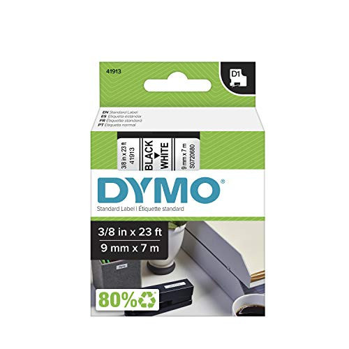 DYMO Standard D1 Labeling Tape for LabelManager Label Makers, Black print on White tape, 3/8'' W x 23' L, 1 cartridge | Amazon (US)