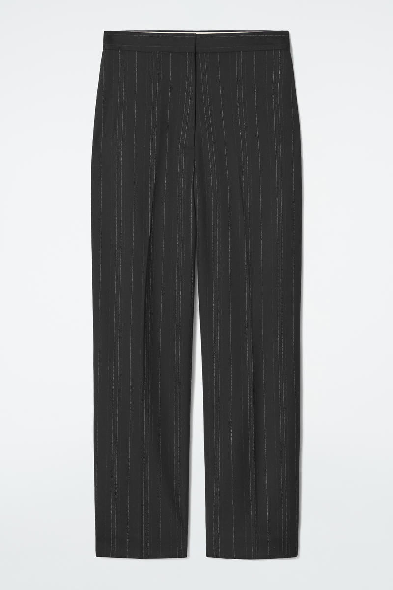 Relaxed Pinstriped Barrel-Leg Trousers | COS UK