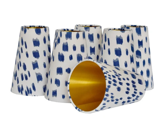 Blue Les Touches Sconce Shades - Animal Print Chandelier Shades  -Custom Made-Brunschwig & Fils-M... | Etsy (CAD)