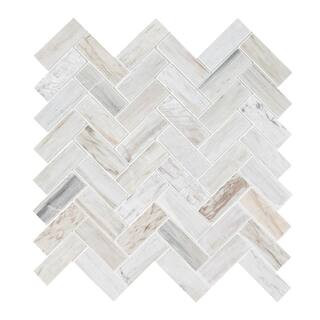 MSI Angora Herringbone 12 in. x 12 in. Polished Marble Floor and Wall Mosaic Tile (1 sq. ft./Each... | The Home Depot