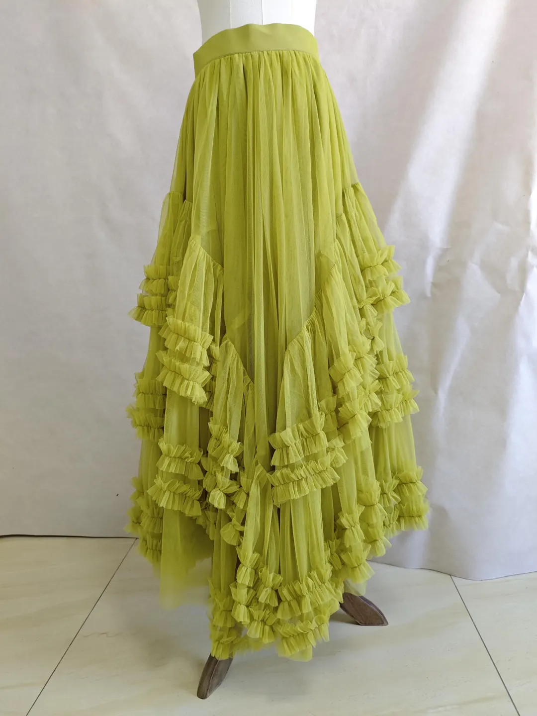 Romantic layered tulle long skirt,Plus size tulle mesh skirt,Handmade prom skirt,Ruffled Fairy tu... | Etsy (US)