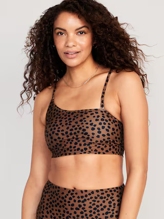 Printed Convertible Bandeau Bikini Swim Top for Women | Old Navy (US)