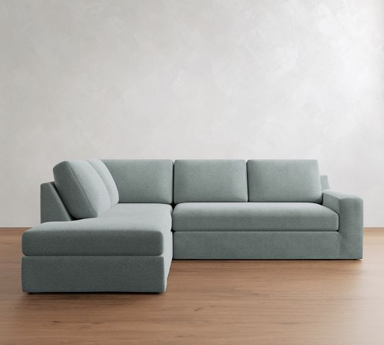 Big Sur Square Arm Slipcovered Return Bumper Sectional (114"–146") | Pottery Barn (US)