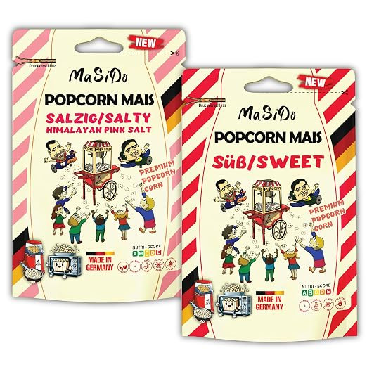 MSD MaSiDo 1x süßes & 1x salziges (Himalaya-Salz) Premium Popcorn Mais aus Deutschland, Butterf... | Amazon (DE)