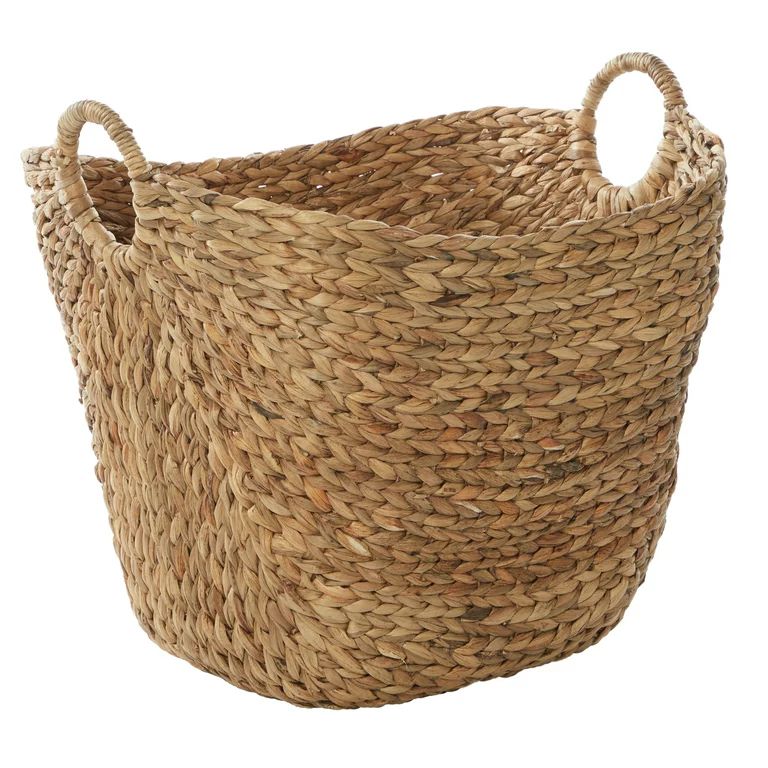 DecMode Large and Wide Seagrass Woven Wicker Storage Basket with Ring Handles, Natural Brown Fini... | Walmart (US)