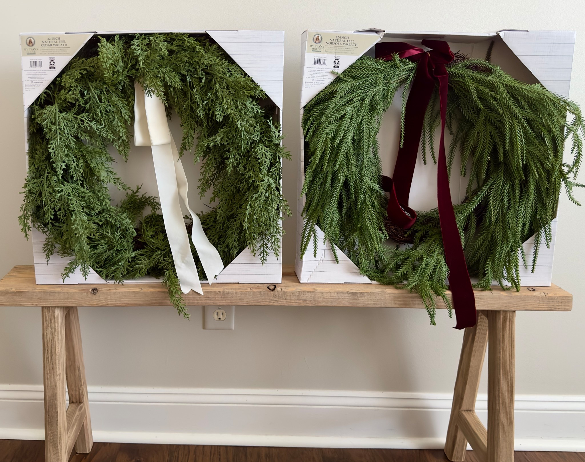 If you can’t decide which one you like the best, get both of them!🤣
#christmaswreath #mytexashouse #christmasdecor

#LTKSeasonal #LTKHome #LTKFindsUnder50