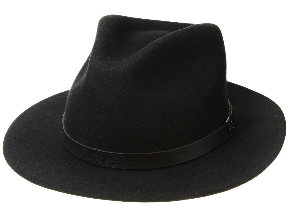 Brixton - Messer Fedora (Black/Black) Fedora Hats | Zappos