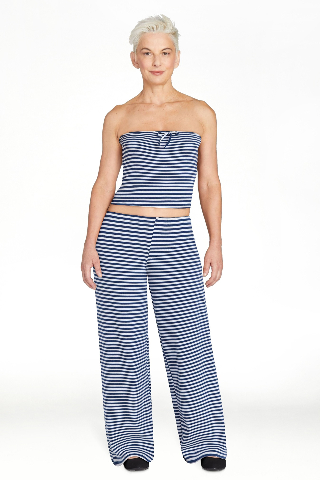No Boundaries Striped Tube Top and Pants Set, 2-Piece, Women's XXS-XXL | Walmart (US)