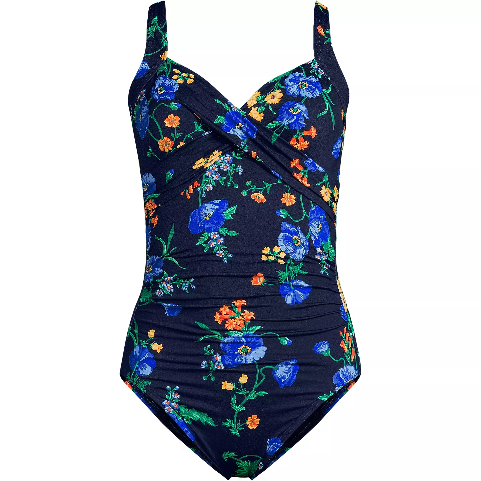 Women's Sweetheart Underwire Wrap One Piece Swimsuit | Lands' End (US)