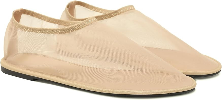 VorisVina Mesh Sock Ballet Flats for Women Nylon Tulle Slip on Mary Jane Flats Sheer Comfortable ... | Amazon (US)