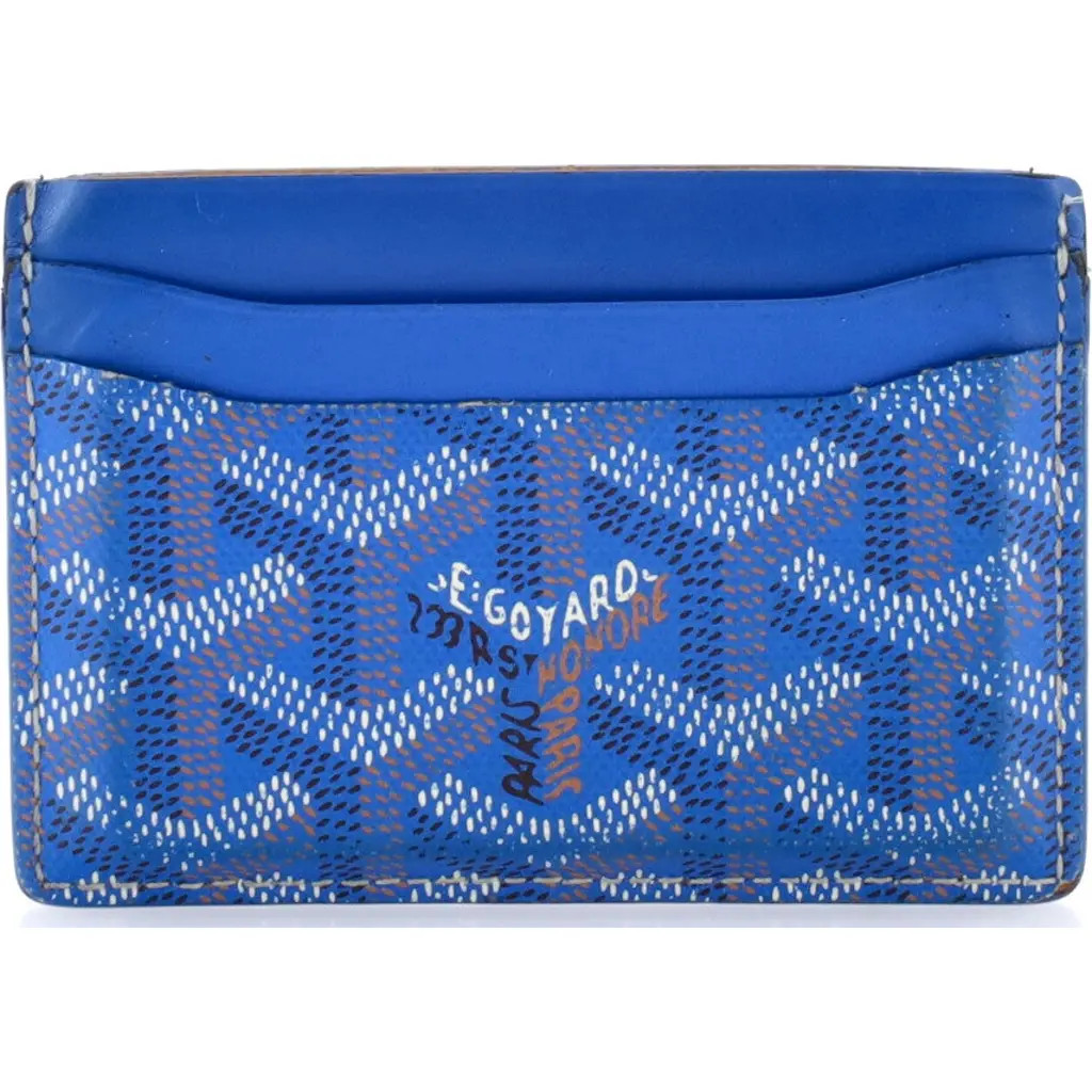 Pre-Owned Goyard Saint Sulpice Card Holder Coated Canvas in Blue at Nordstrom | Nordstrom