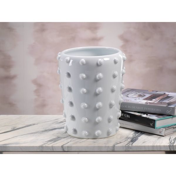 Zodax CH-4012 Studded Ceramic Vase White | Unbeatable Sale