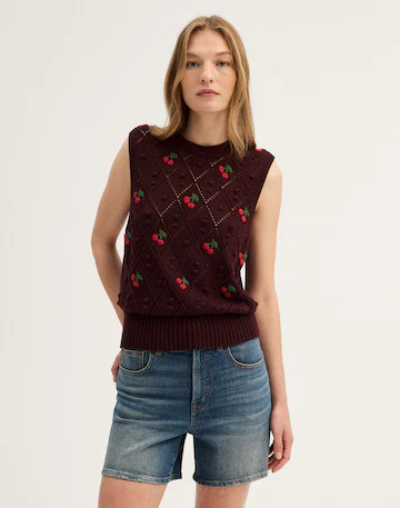 Embroidered Bauble Pointelle-Stitch Sweater Vest | Madewell
