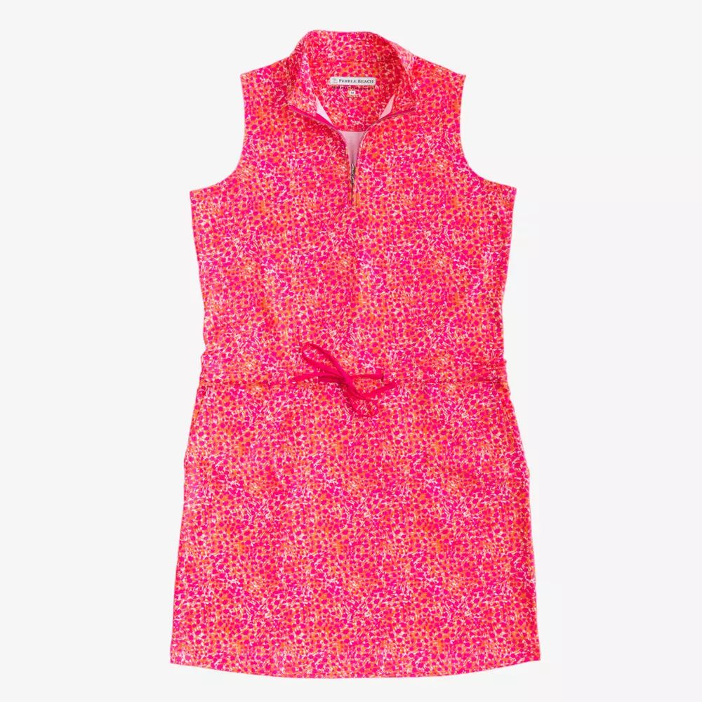 Wild Pink Print Sleeveless Drawstring Dress | PGA TOUR Superstore