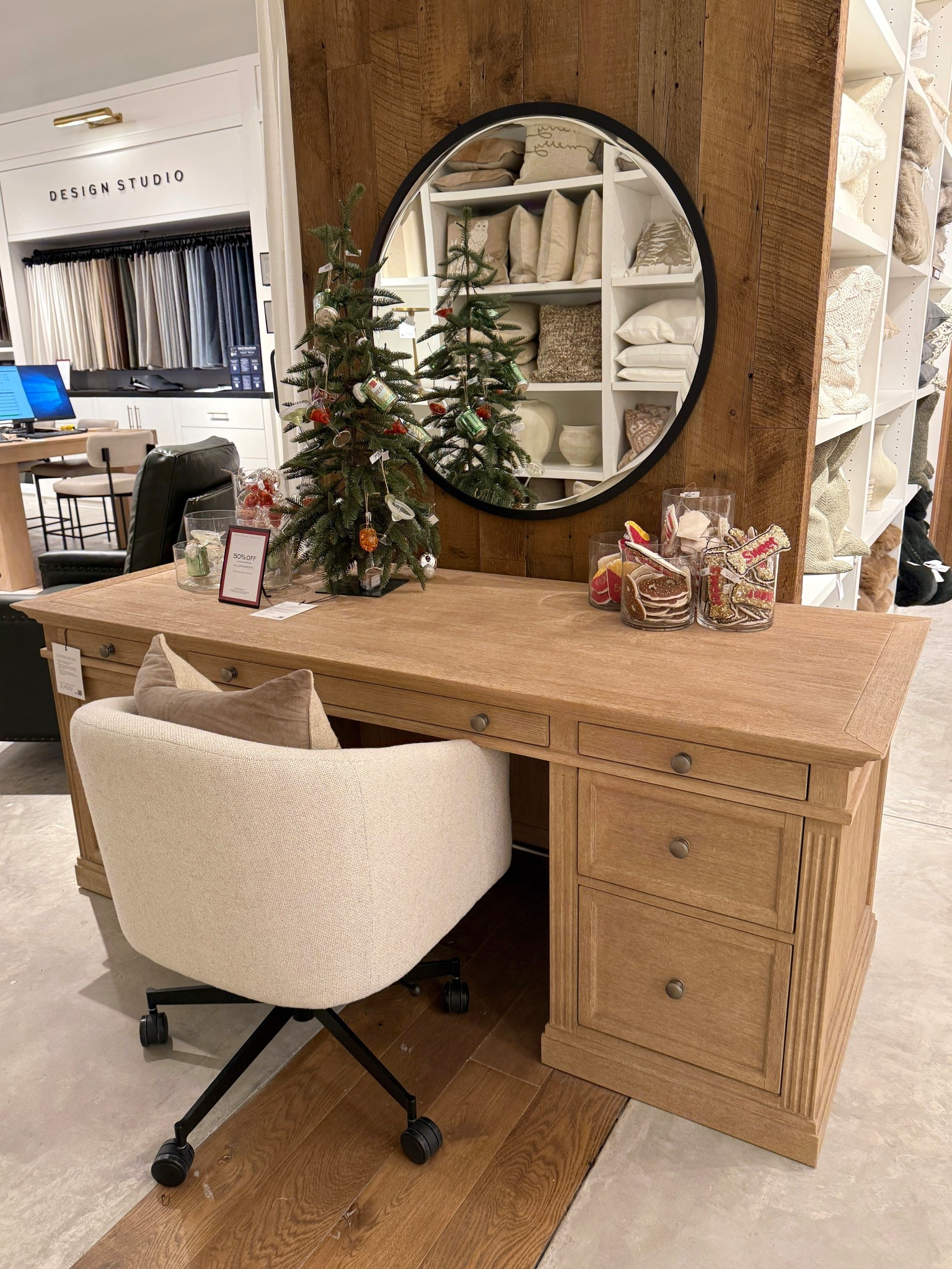 The Livingston Executive Desk (75”) from Pottery Barn is a true heirloom piece for a classic home office. 🤎 Shown here in Seadrift, it blends timeless design with smart functionality, crafted from richly grained meranti wood and finished with expert English dovetail joinery.  Certain finishes are on sale right now, making it the perfect time to invest in a polished executive workspace. 💻 Even better, the Livingston collection offers coordinating pieces to create a cohesive, elevated office setup! 🤗 #PotteryBarn #HomeOfficeInspo #ExecutiveDesk 

#LTKHome #LTKSaleAlert #LTKHoliday