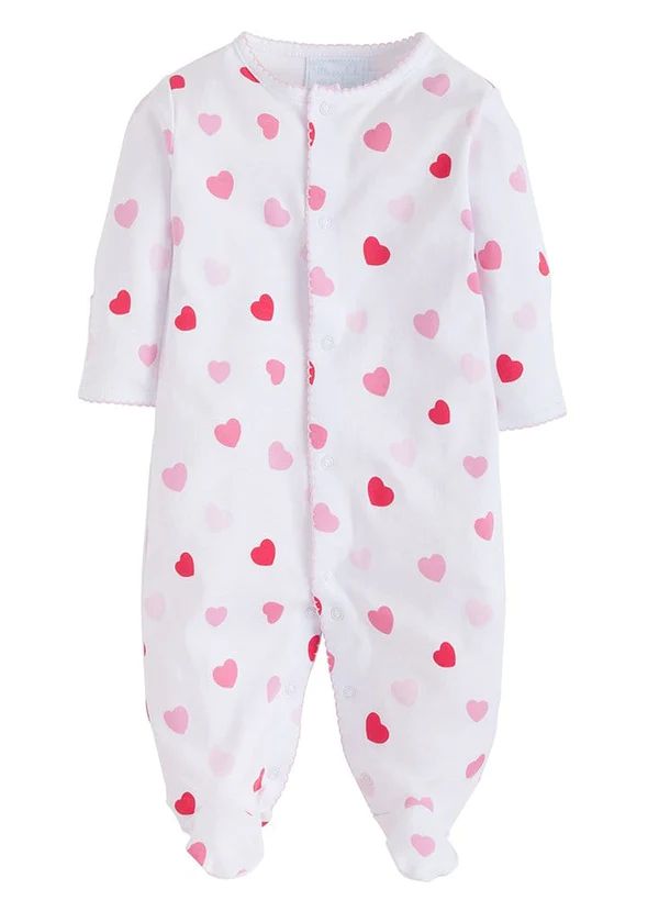 Girl Printed Footie - Hearts | Little English