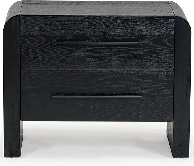 SAFAVIEH Couture Collection Katrina Black/Black 2-Drawer Accent Table Nightstand (Fully Assembled... | Amazon (US)