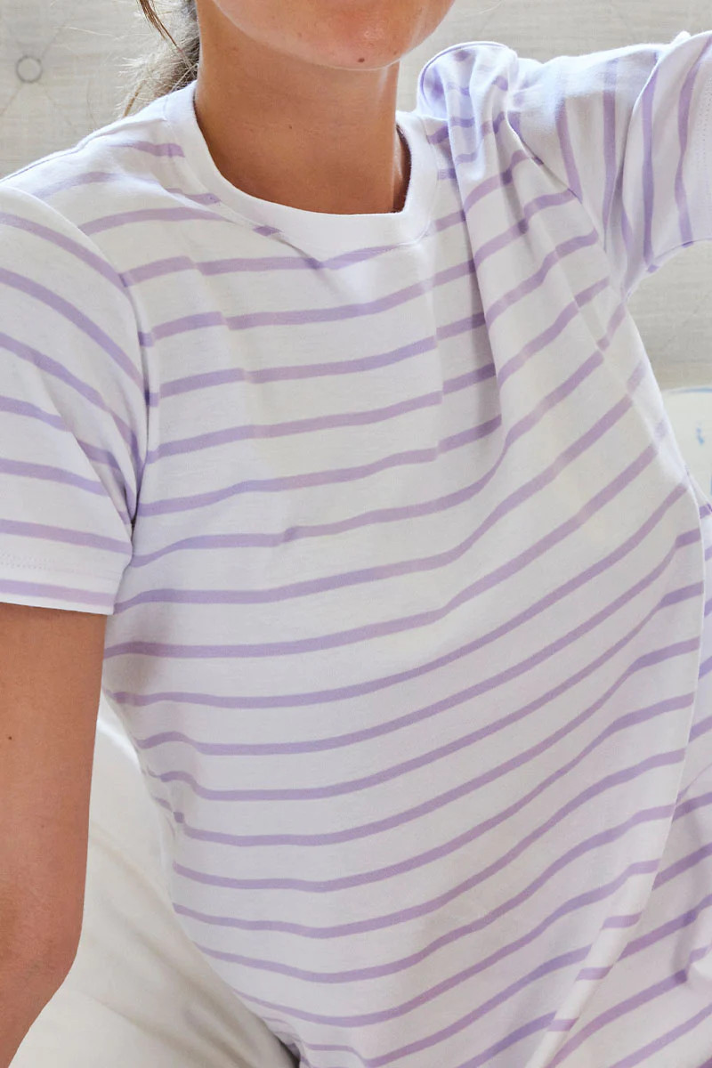 Pima Weekend Shorts Set in Lilac | LAKE Pajamas