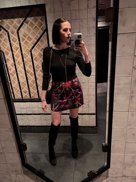 Vegas Outfit #3 - Second night in Vegas and I picked over-the-knee boots, a Madewell bodysuit, Trina Turk mini and a Ted Baker statement purse for the Opium show  

#LTKtravel #LTKfit #LTKitbag