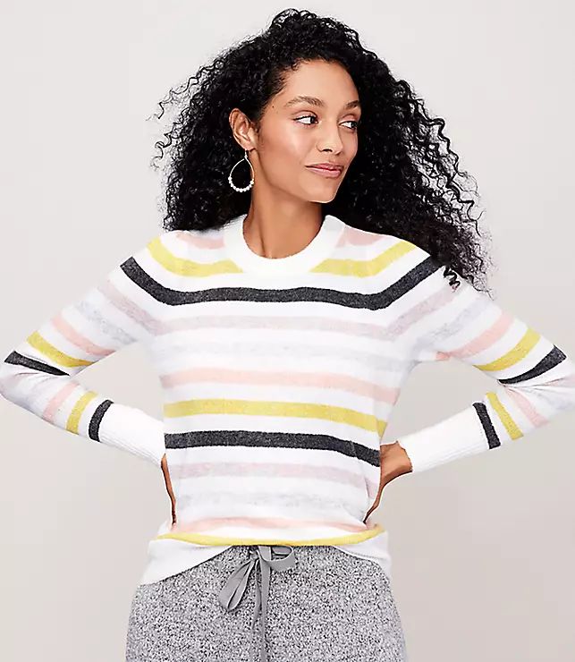 Striped Puff Sleeve Sweater | LOFT