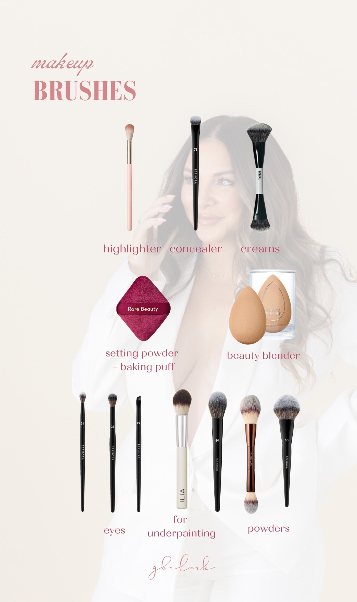 All the brushes I use for every day beauty routine and full glam! 

#makeupbrushes #beauty #grwm